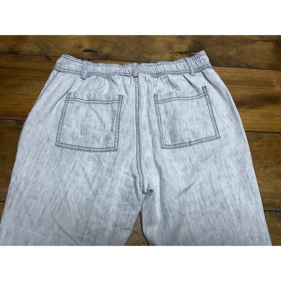 Michael Stars Pants Womens Small Blue Straight Linen Blend - Picture 6 of 9
